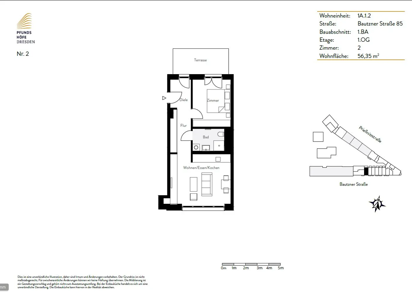 2 Zimmer Wohnung mit 55 m² in Dresden – Bild 5