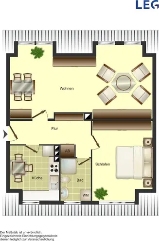 2 Zimmer Wohnung mit 53 m² in Düsseldorf – Bild 1