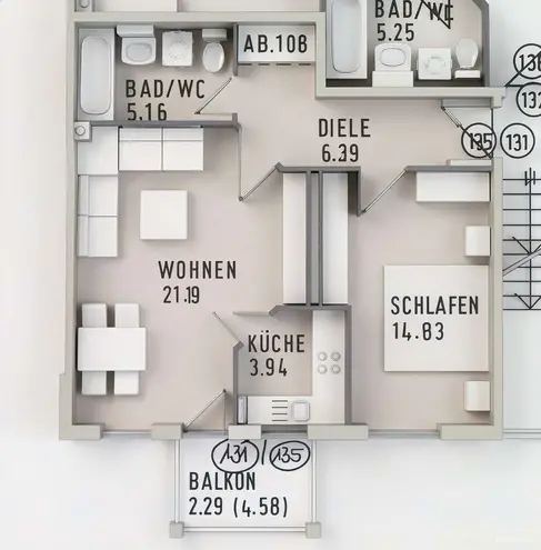 2 Zimmer Wohnung mit 55 m² in Augsburg – Bild 8