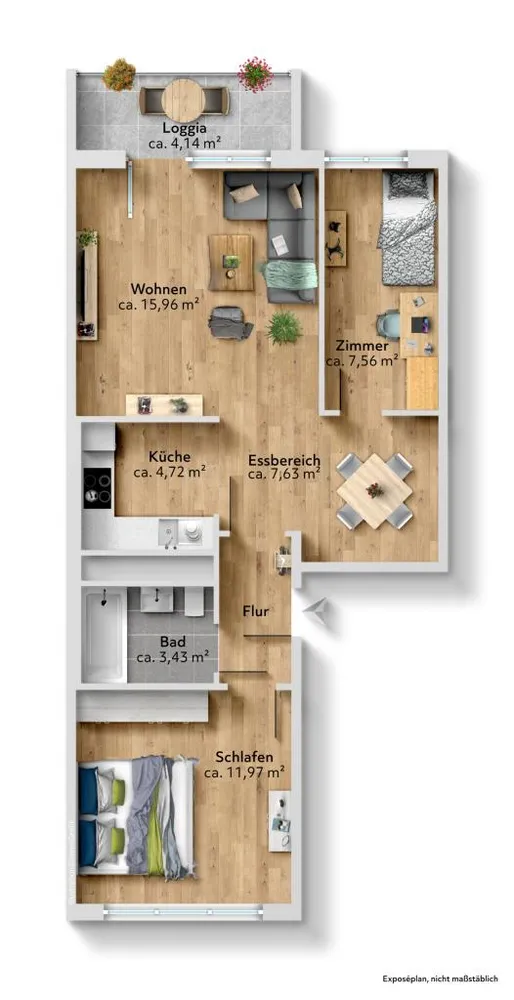 3 Zimmer Wohnung mit 56 m² in Chemnitz – Bild 5