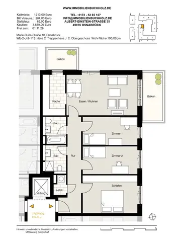 4 room apartment with 106 m² in Osnabrück – Photo 3