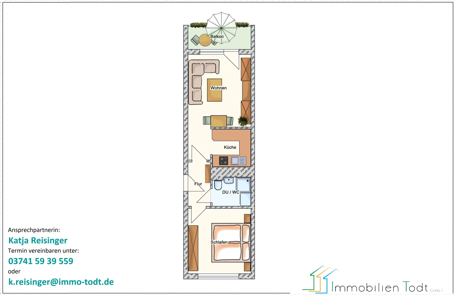 2 Zimmer Wohnung mit 41 m² in Plauen – Bild 2