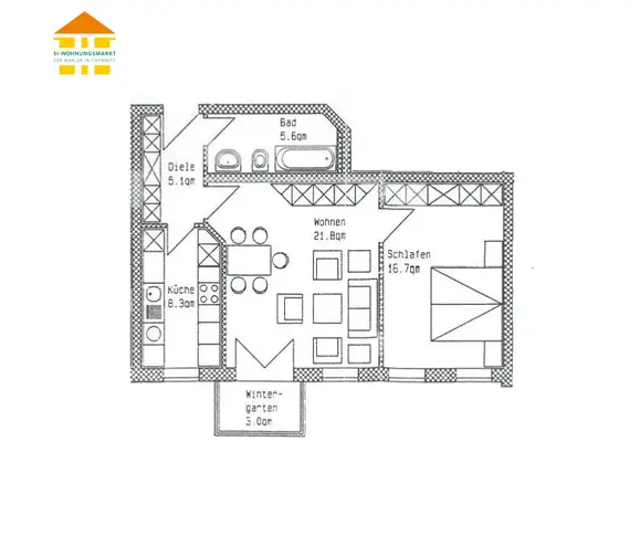 2 room apartment with 61 m² in Chemnitz – Photo 3