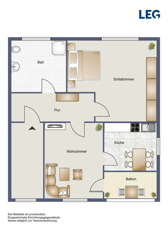 2 Zimmer Wohnung mit 45 m² in Hamm – Bild 2