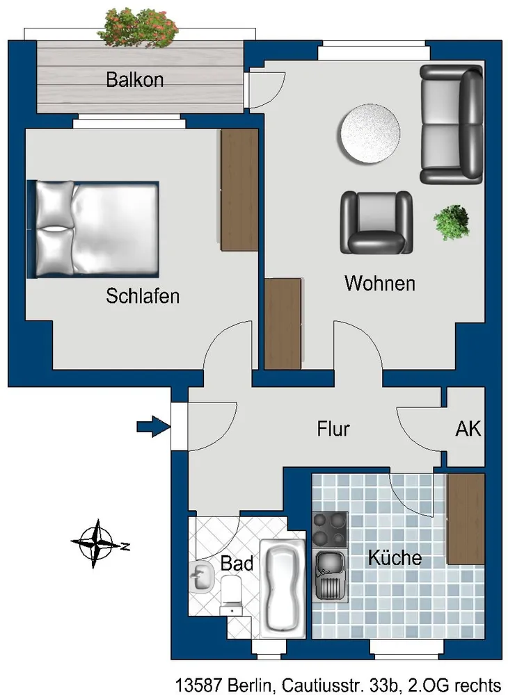 2 Zimmer Wohnung mit 53 m² in Berlin – Bild 2