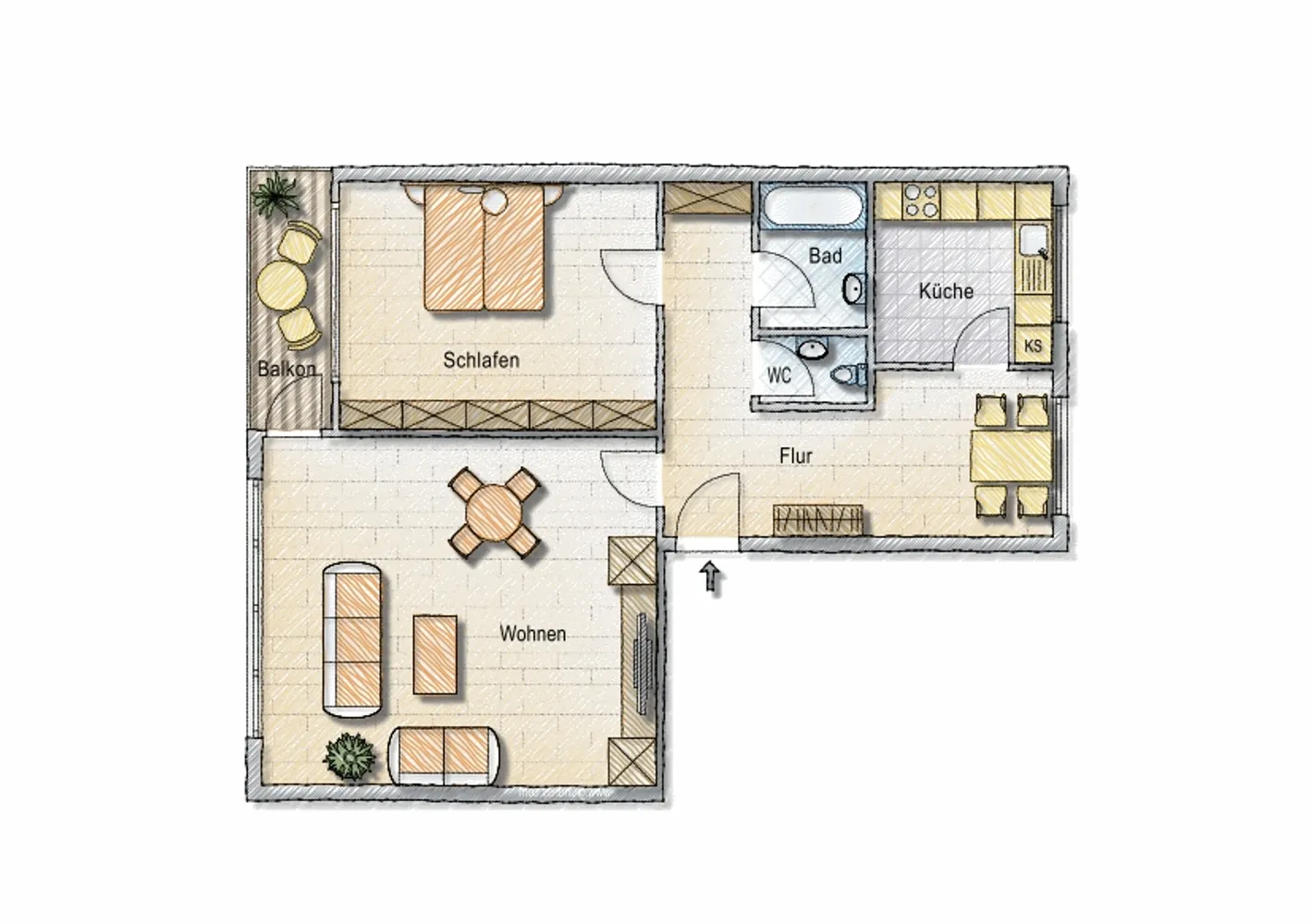 2 Zimmer Wohnung mit 63 m² in Kassel – Bild 2
