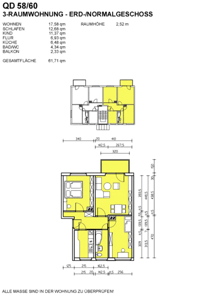 3 Zimmer Wohnung mit 61 m² in Dresden – Bild 1