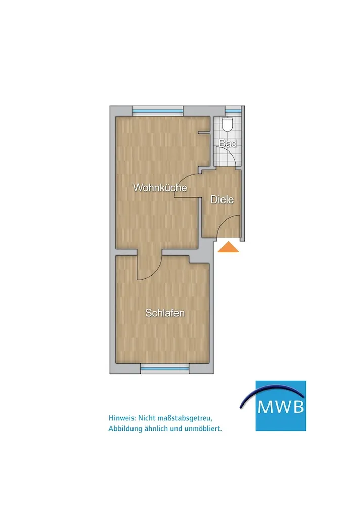 1 room apartment with 40 m² in Wuppertal – Photo 4