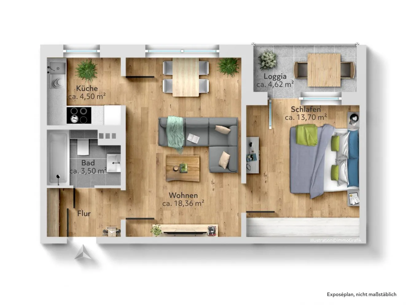 2 room apartment with 46 m² in Chemnitz – Photo 8