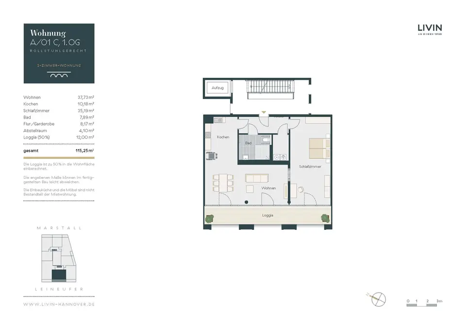 2 Zimmer Wohnung mit 115 m² in Hannover – Bild 8