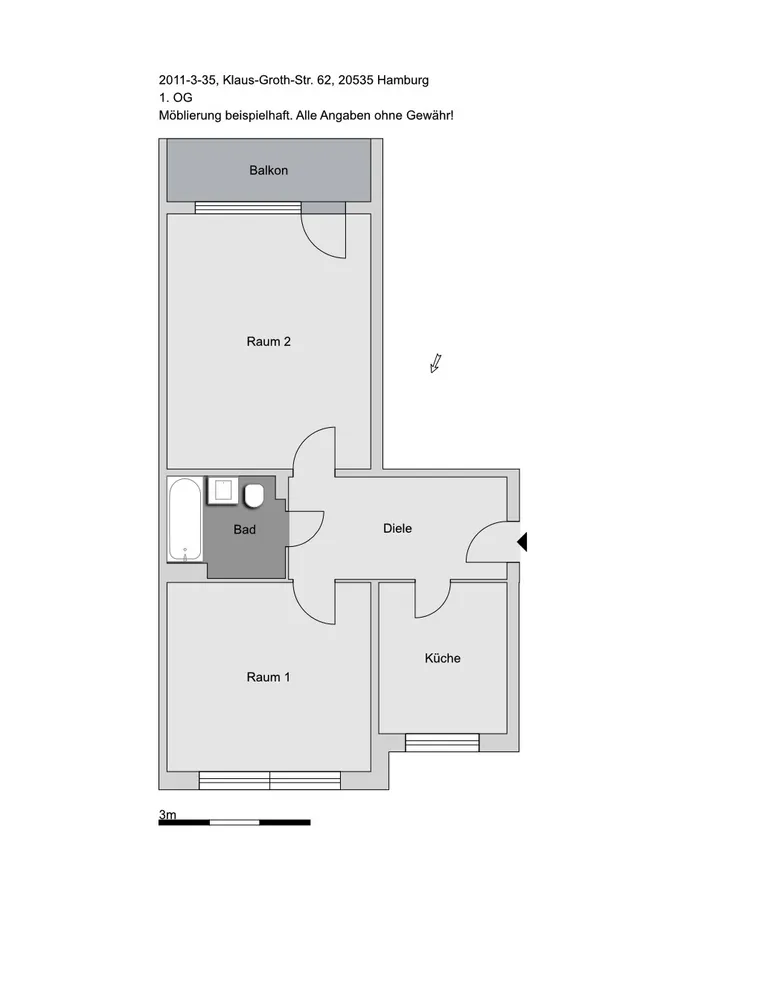 2 Zimmer Wohnung mit 59 m² in Hamburg – Bild 3