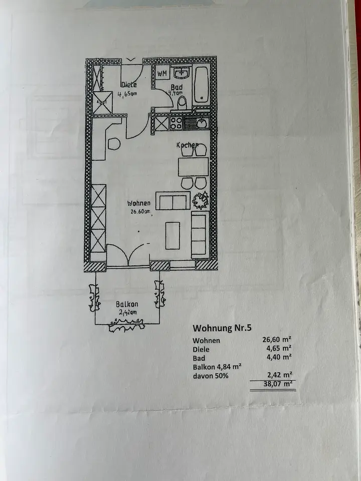 Studio mit 39 m² in Günzburg – Bild 3
