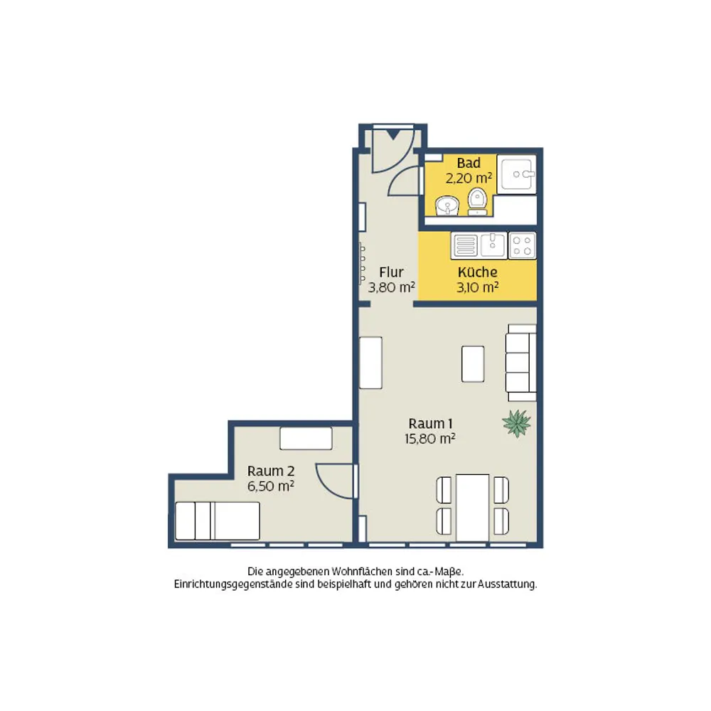 1 Zimmer Wohnung mit 31 m² in Leipzig – Bild 2