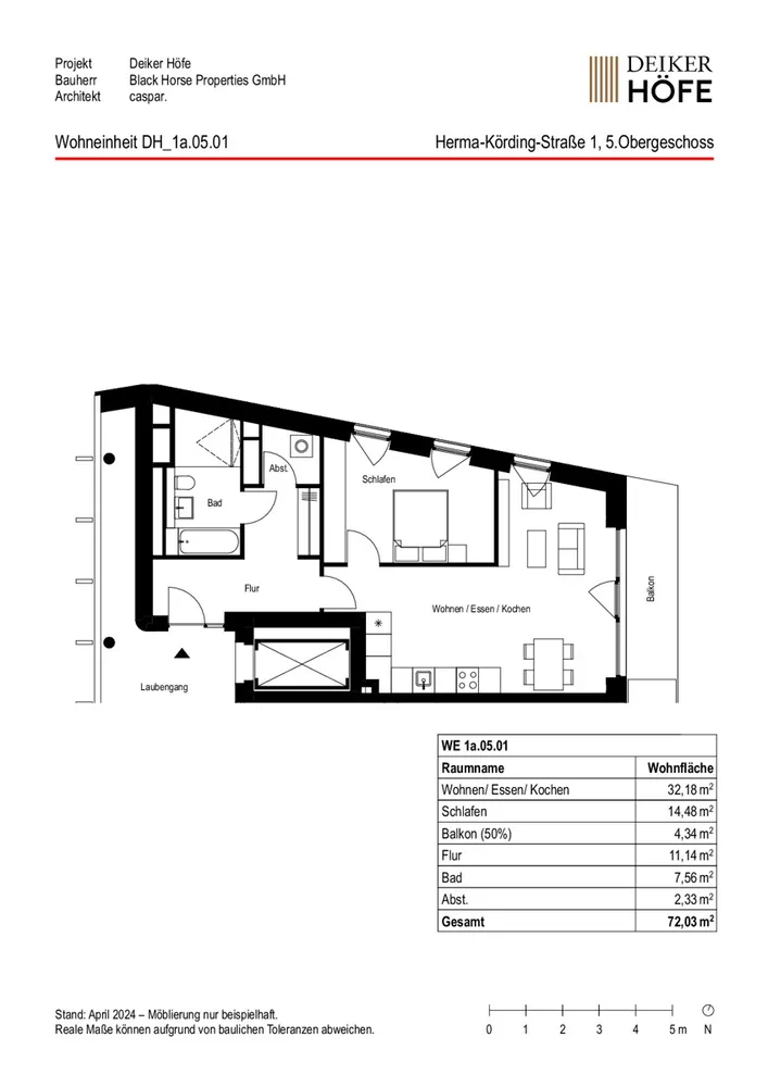 2 room apartment with 72 m² in Düsseldorf – Photo 3