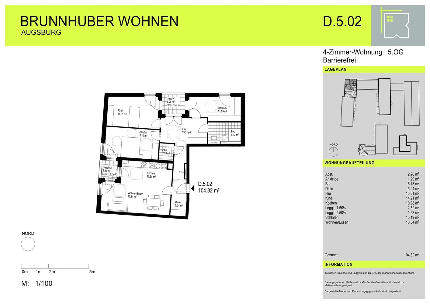 4 Zimmer Wohnung mit 104 m² in Augsburg – Bild 2