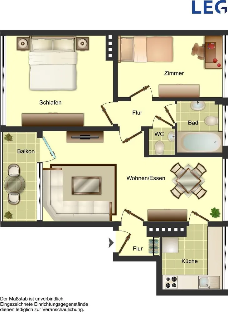 3 Zimmer Wohnung mit 62 m² in Bocholt – Bild 2