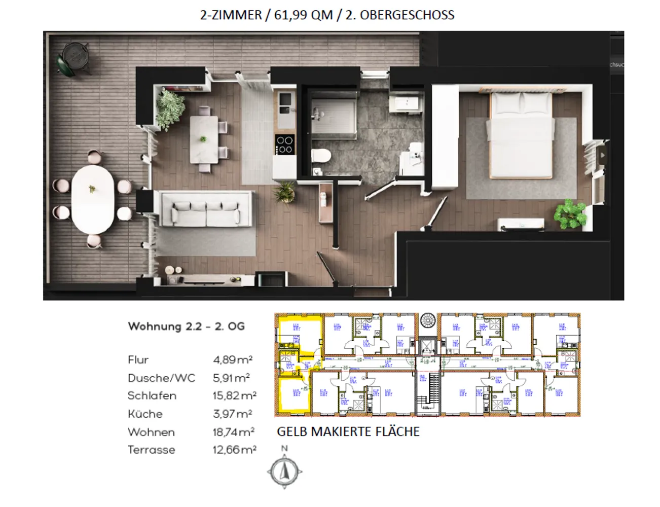 2 Zimmer Wohnung mit 62 m² in München – Bild 1