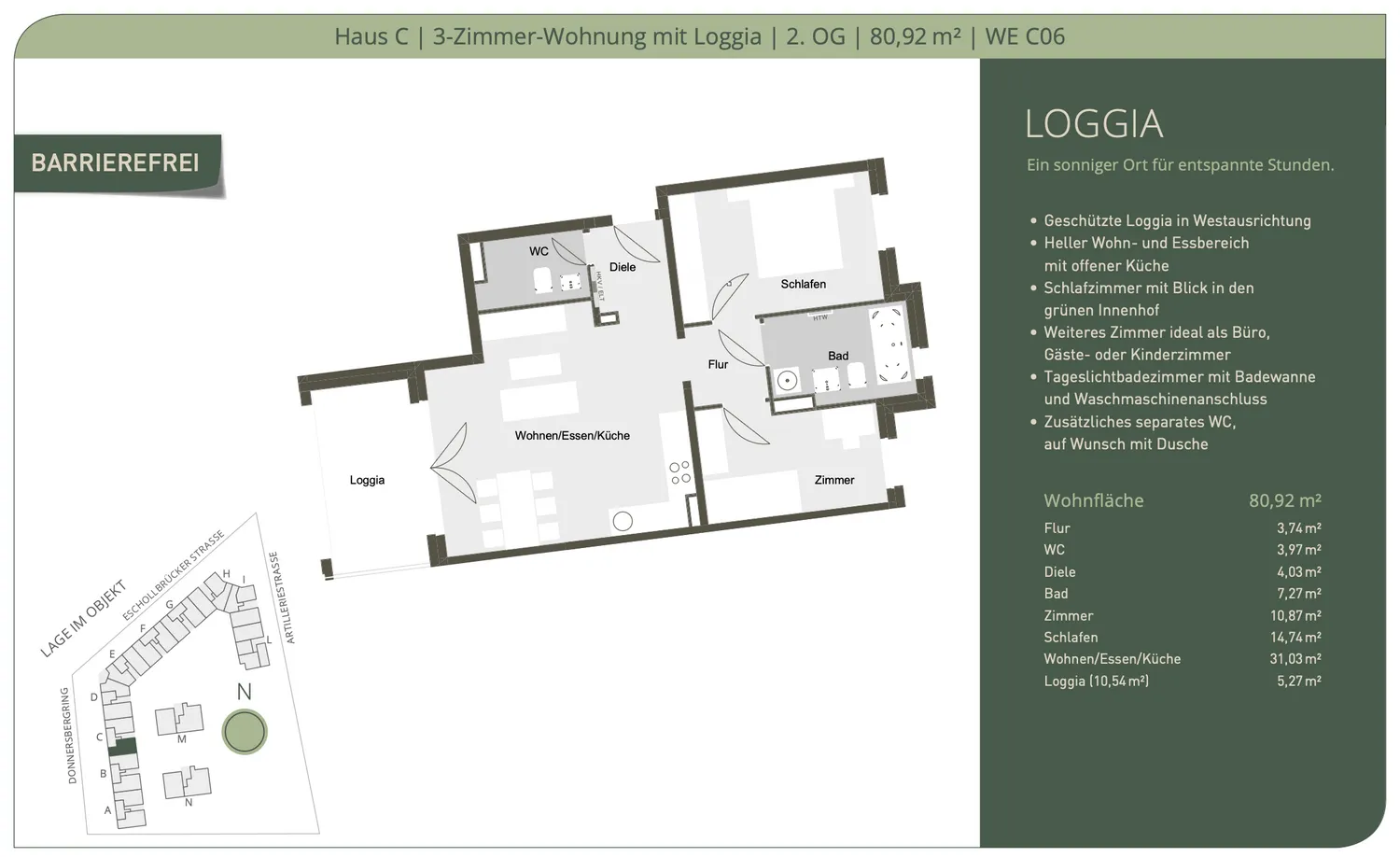 3 Zimmer Wohnung mit 81 m² in Darmstadt – Bild 2