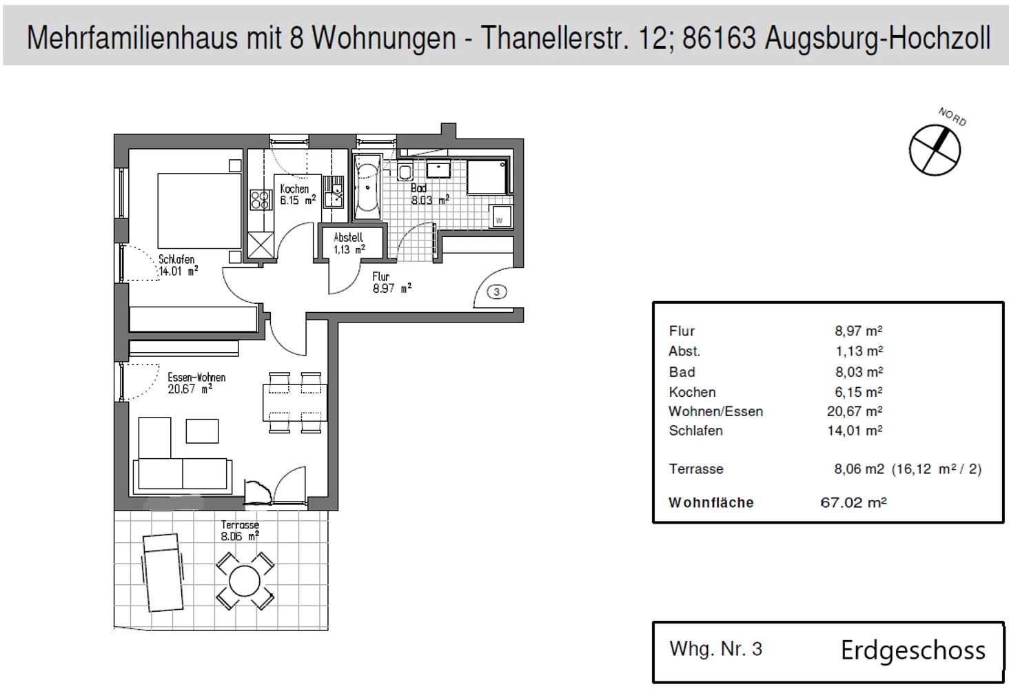 2 room apartment with 67 m² in Augsburg – Photo 11
