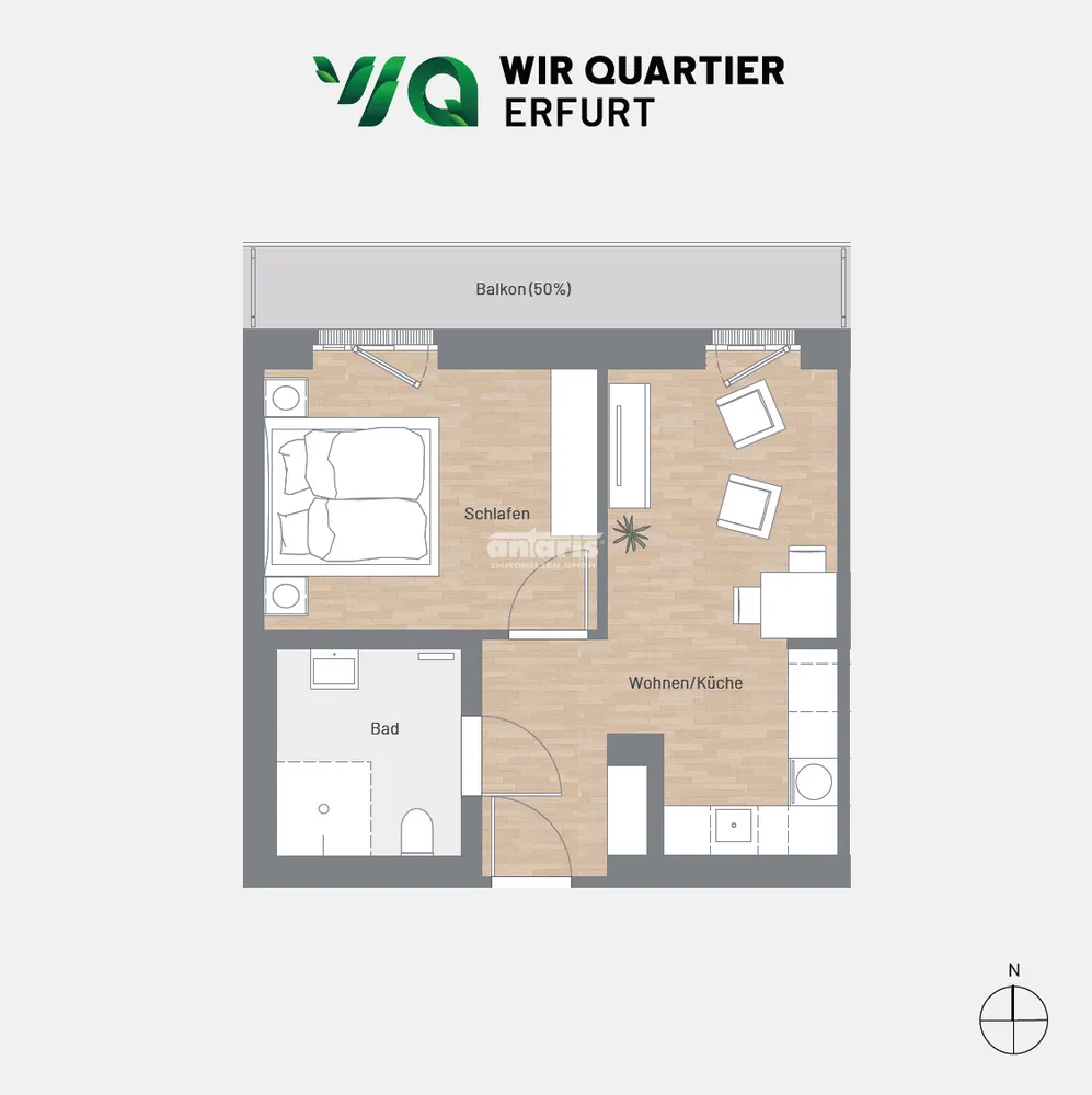 2 room apartment with 47 m² in Erfurt – Photo 8