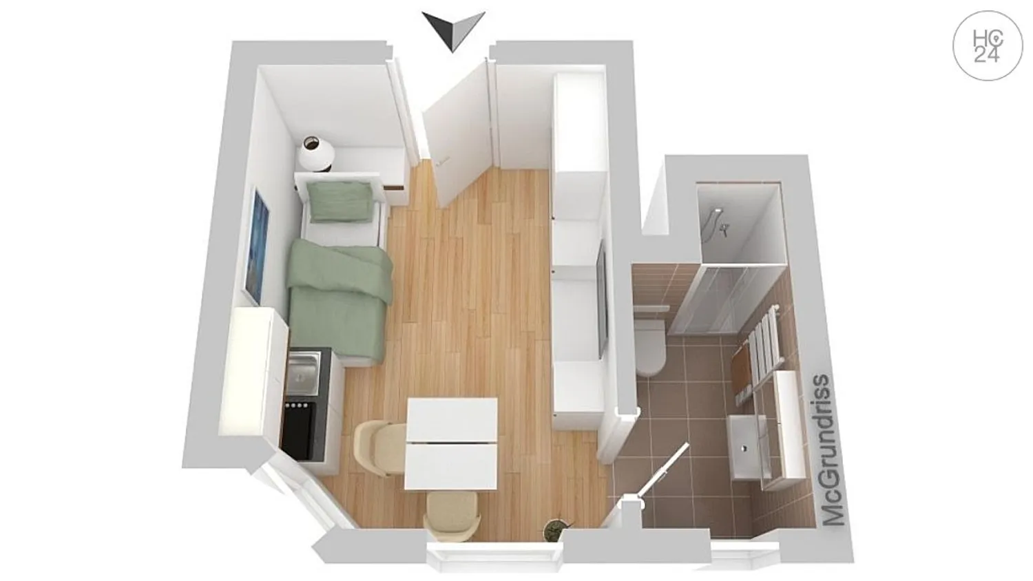 1 Zimmer Wohnung mit 18 m² in Stuttgart – Bild 12