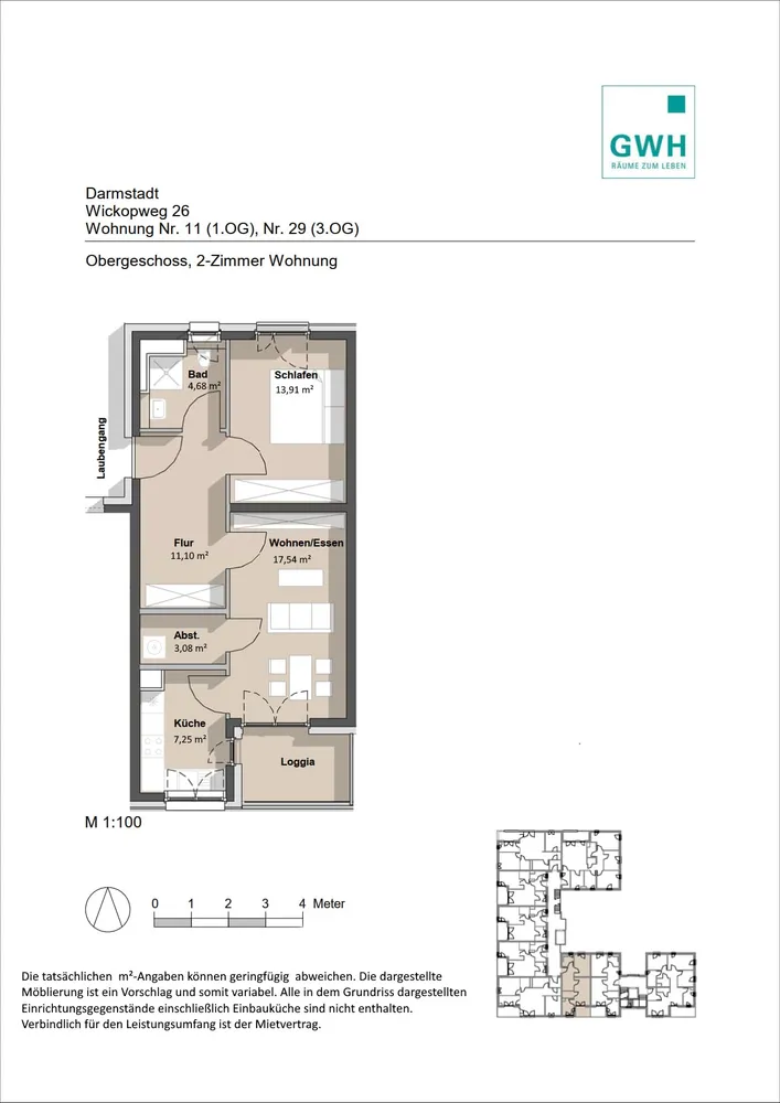 2 Zimmer Wohnung mit 59 m² in Darmstadt – Bild 2