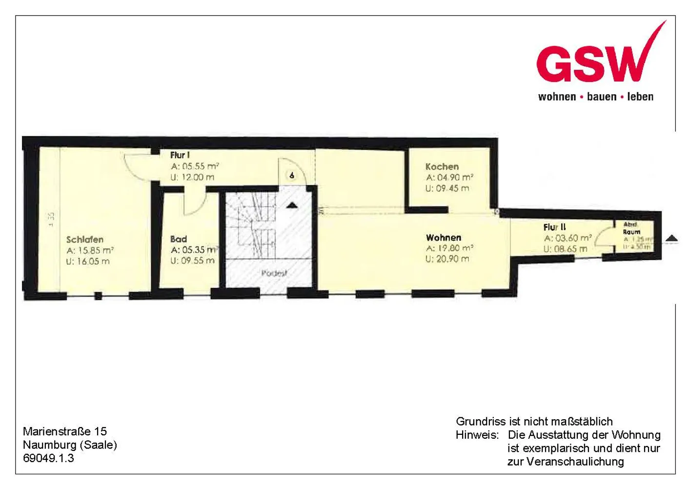 2 Zimmer Wohnung mit 56 m² in Naumburg (Saale) – Bild 7