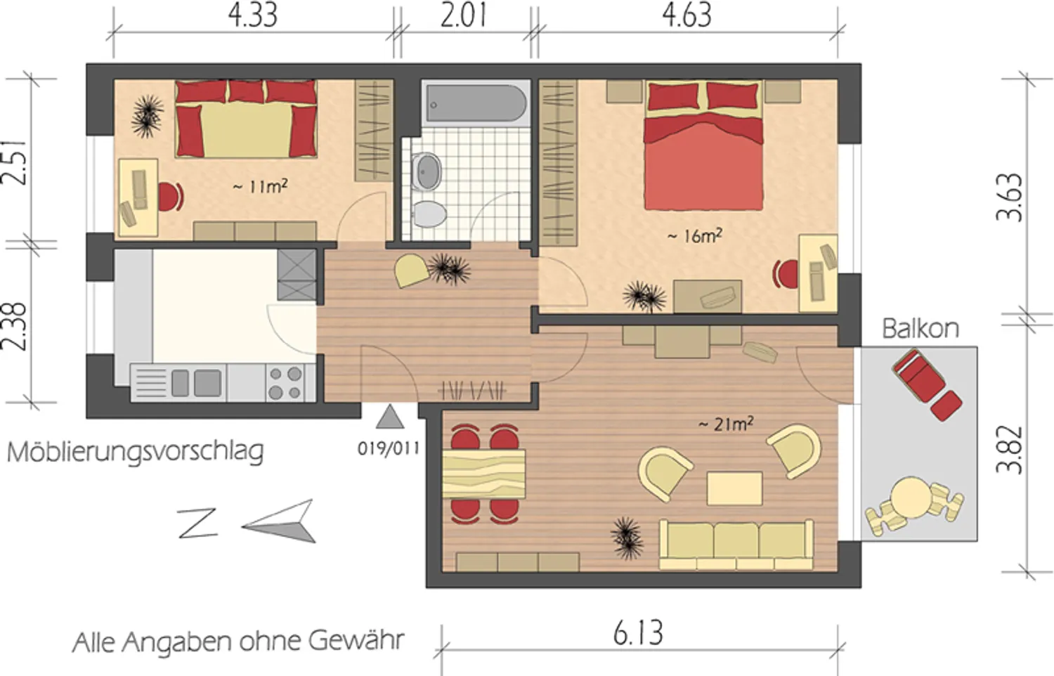 3 Zimmer Wohnung mit 69 m² in Hamburg – Bild 12
