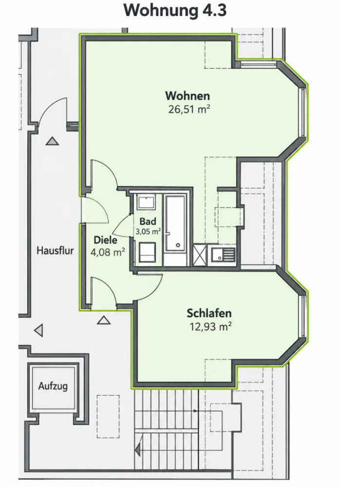 2 room apartment with 47 m² in Wiesbaden – Photo 9