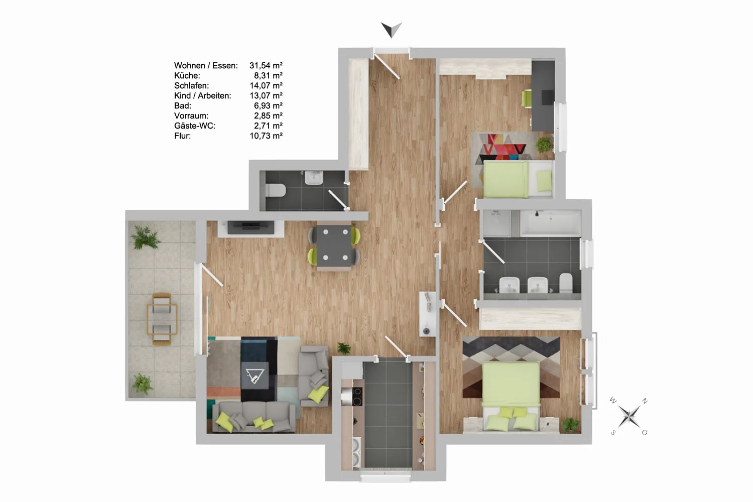 3 Zimmer Wohnung mit 92 m² in Dresden – Bild 2