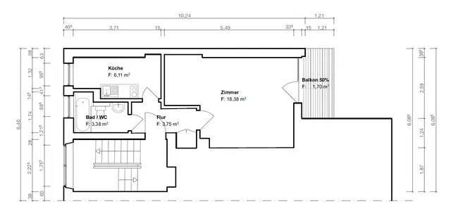 1 Zimmer Wohnung mit 33 m² in Stuttgart – Bild 12