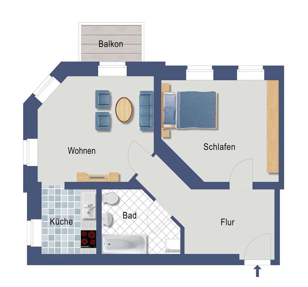 2 Zimmer Wohnung mit 58 m² in Dresden – Bild 4