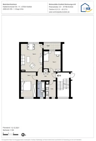 3 Zimmer Wohnung mit 67 m² in Krefeld – Bild 3