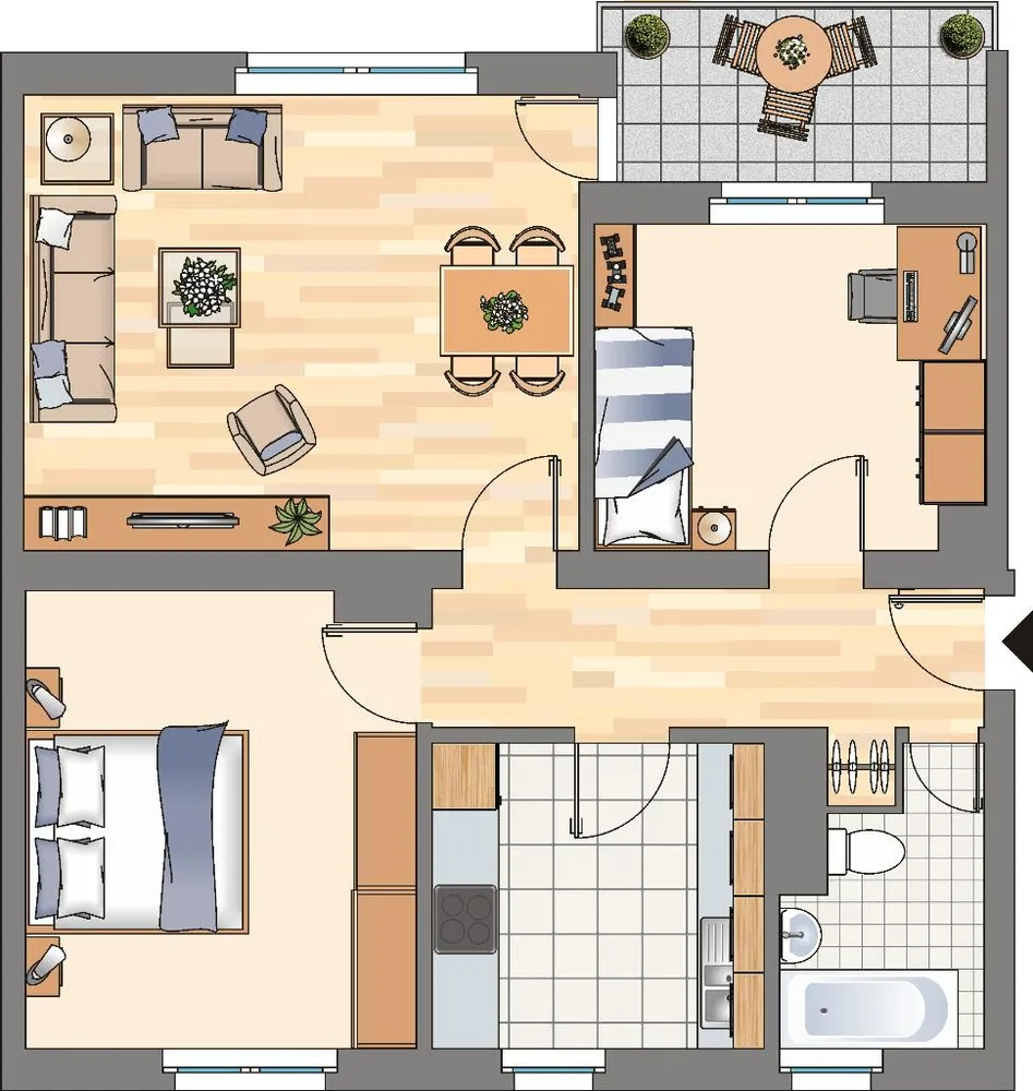 3 Zimmer Wohnung mit 65 m² in Dortmund – Bild 1
