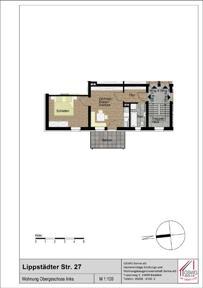 1 Zimmer Wohnung mit 38 m² in Bielefeld – Bild 2