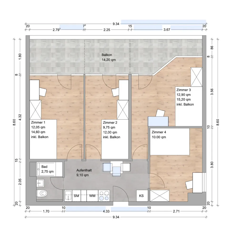 WG-Zimmer mit 10 m² in München – Bild 3