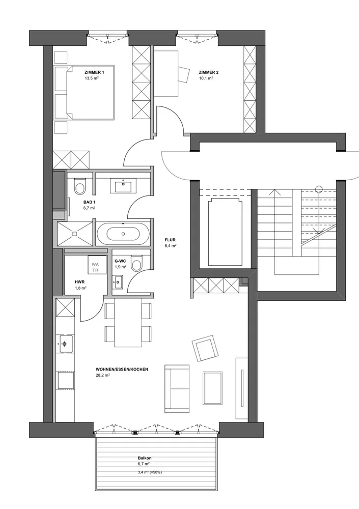 3 Zimmer Wohnung mit 72 m² in Hamburg – Bild 3
