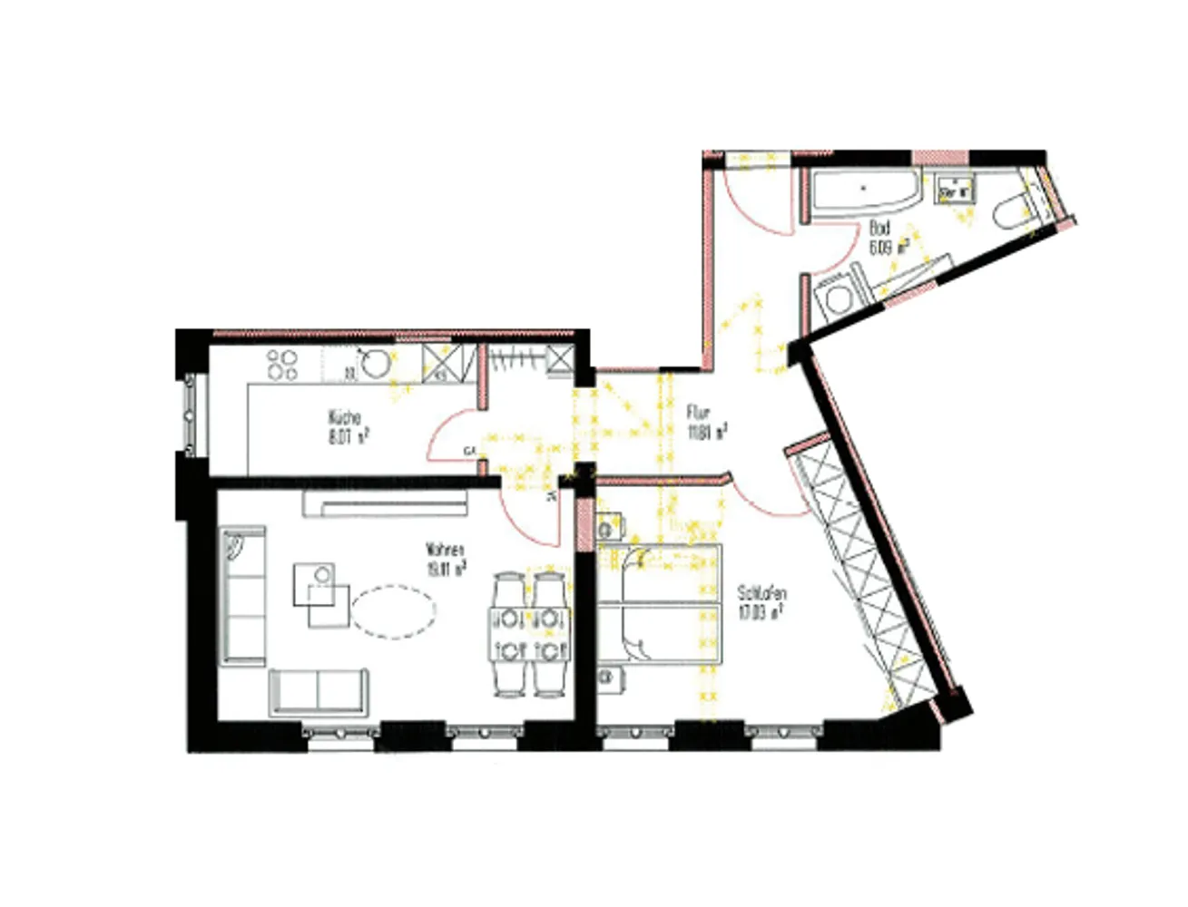2 Zimmer Wohnung mit 61 m² in Leipzig – Bild 2