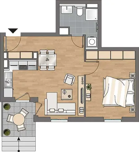 2 Zimmer Wohnung mit 48 m² in Frankfurt am Main – Bild 7