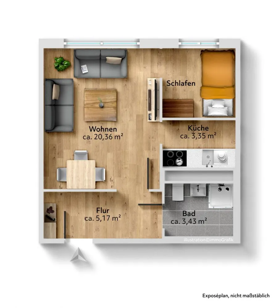 1 room apartment with 32 m² in Chemnitz – Photo 8
