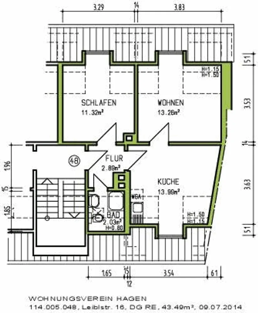 3 Zimmer Wohnung mit 43 m² in Hagen – Bild 6