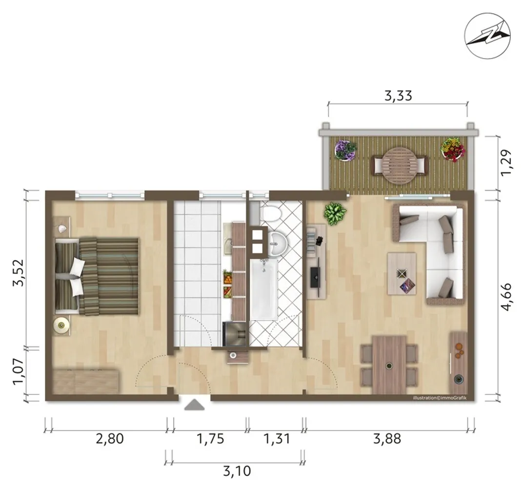 2 Zimmer Wohnung mit 47 m² in Hoyerswerda – Bild 1