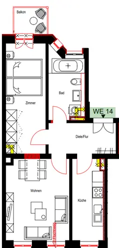2 Zimmer Wohnung mit 50 m² in Leipzig – Bild 6