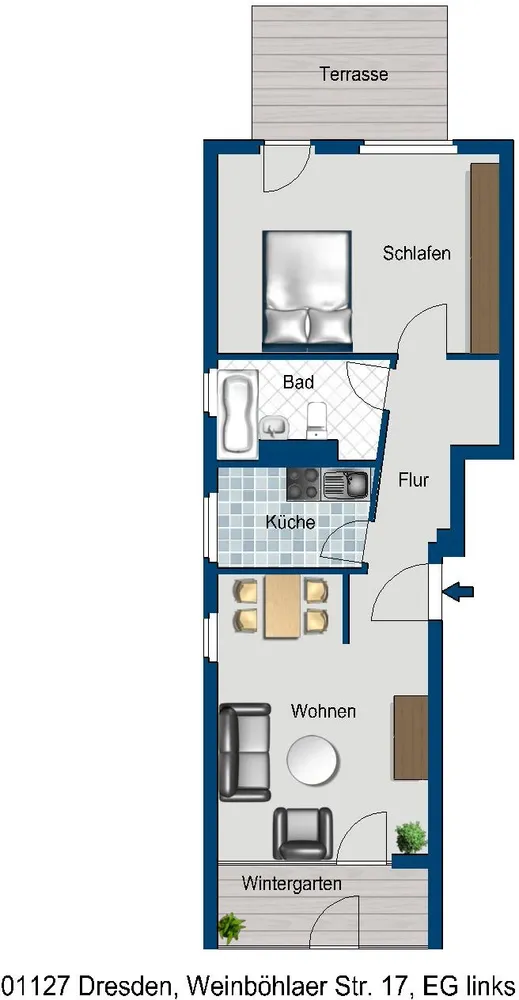 2 Zimmer Wohnung mit 60 m² in Dresden – Bild 2