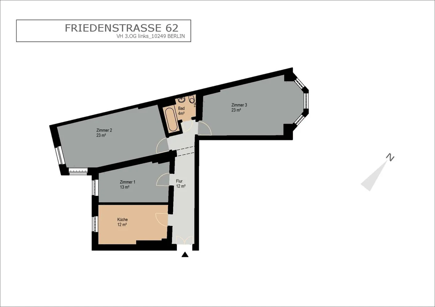 3 Zimmer Wohnung mit 88 m² in Berlin – Bild 1