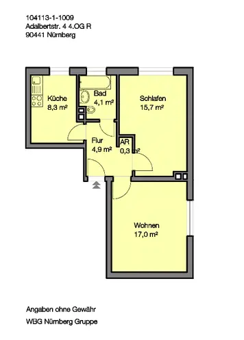 2 Zimmer Wohnung mit 50 m² in Nürnberg – Bild 8