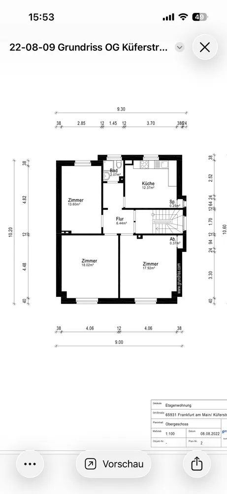 3 Zimmer Wohnung mit 71 m² in Frankfurt am Main – Bild 2