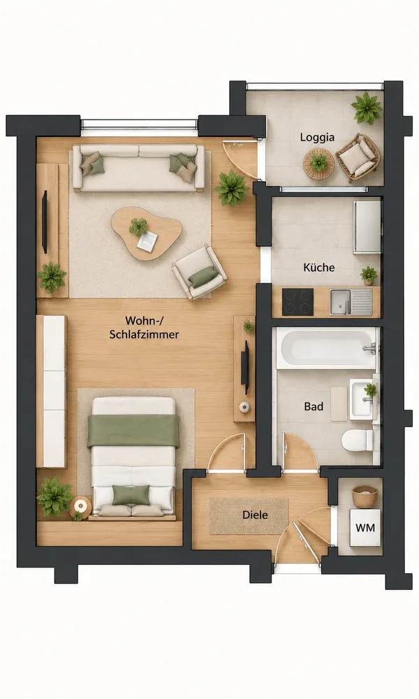 2 Zimmer Wohnung mit 33 m² in Solingen – Bild 2