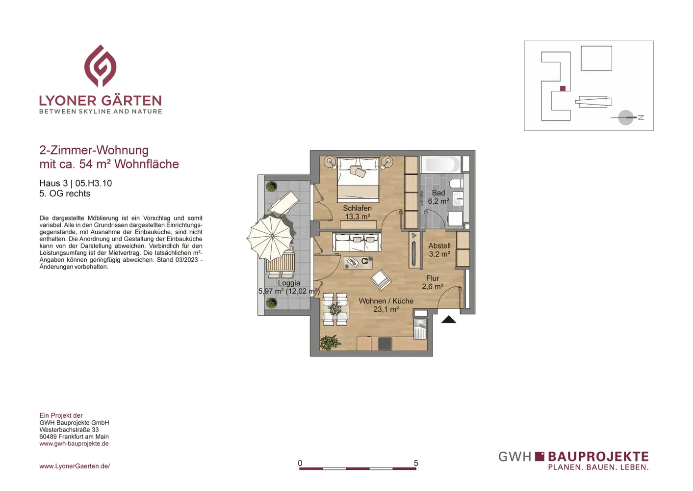2 room apartment with 54 m² in Frankfurt am Main – Photo 11