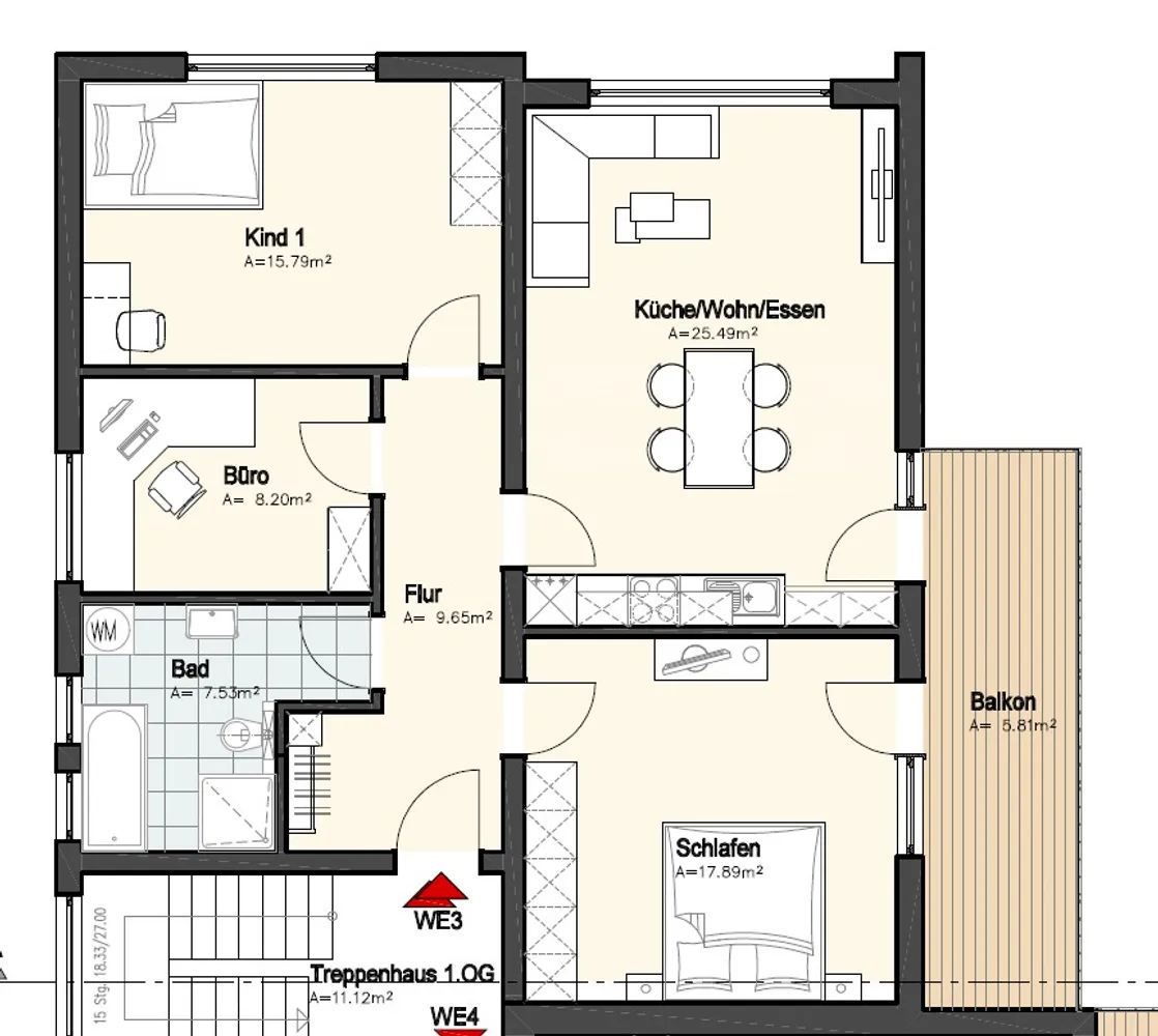 3 Zimmer Wohnung mit 90 m² in Gießen – Bild 2